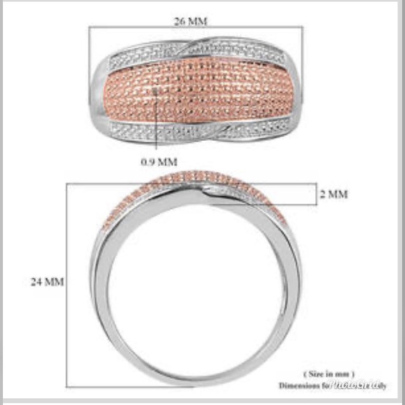 Champagne Dia Accent Ring in ION Plated 18K RG - Picture 5 of 9